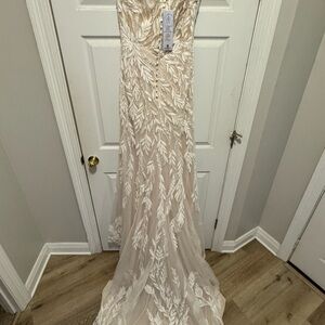 Allure Bridals Cream Wedding Dress